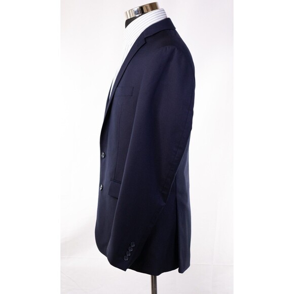 Mens Ryan Seacrest Blue Blazer Sport Coat Sport Jacket Wool 40L Men Button Suits - Picture 4 of 13